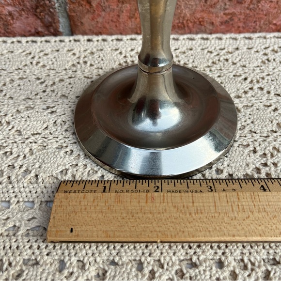 Tea Light Candle Lamp With Red Beaded Shade Silver Tone Metal Base - Picture 10 of 12